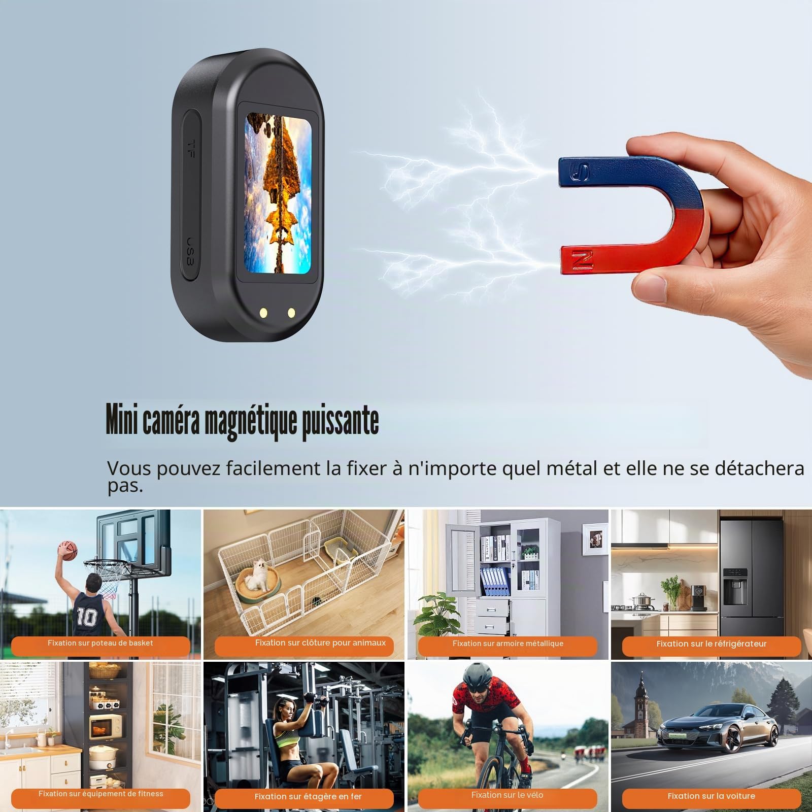 Mini caméra d'action, 64 G 1080p, Petite caméra de vlogging Portable avec Clip Rotatif à 360°, caméra POV Mains Libres avec autonomie de 150 Min, Montage n'importe où (5979)