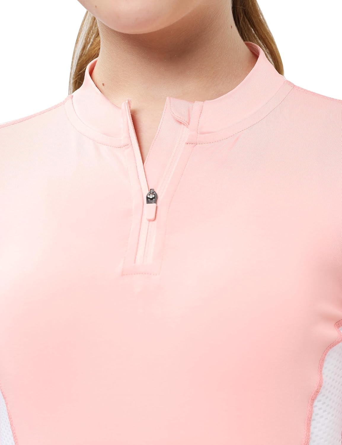FitsT4 Sports Girls Long Sleeves Shirts Thumbhole English Horse Riding Shirt UPF50 Quick Dry Kids Equestrain Half Zip Jacket - Image 4