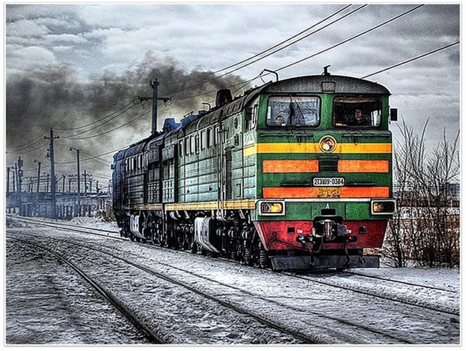 Rompecabezas 1314 Piezas para Adultos Gran Tren Verde Rompecabezas DifíCiles Rompecabezas Imposibles Rompecabezas YniñOs Juguete TamañO Final 75.5×50.5cm