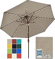Vista 20 de EliteShade USA - Sombrilla solar de 9 pies / 2.74 metros, de 3 niveles, con 10 años sin decoloración, 80 luces LED para patio, mesa al aire libre
