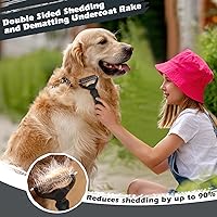 Vista 42 de 3 piezas de cepillo de limpieza autolimpiante, rastrillo de aseo de mascotas y cepillo de baño para perros, gatos y caballos Peine