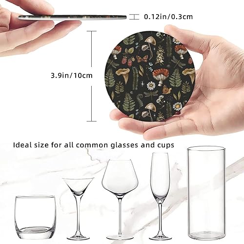 Miniatura 5 de Juego de 6 posavasos redondos de cuero con soporte para protección de mesa, accesorios de escritorio, oficina, hogar, decoración de habitación