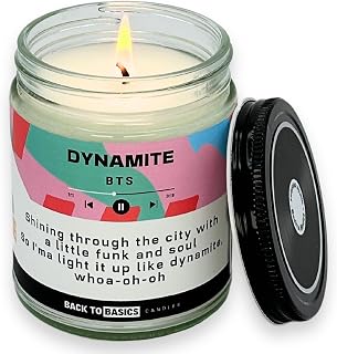 Back to Basics Candles | Dynamite - 9oz Soy Wax Cucumber Melon Scented Candle for Home Decor, Birthday Gifts for Women, Men, Best Friend | Relaxing Aromatherapy Made in USA