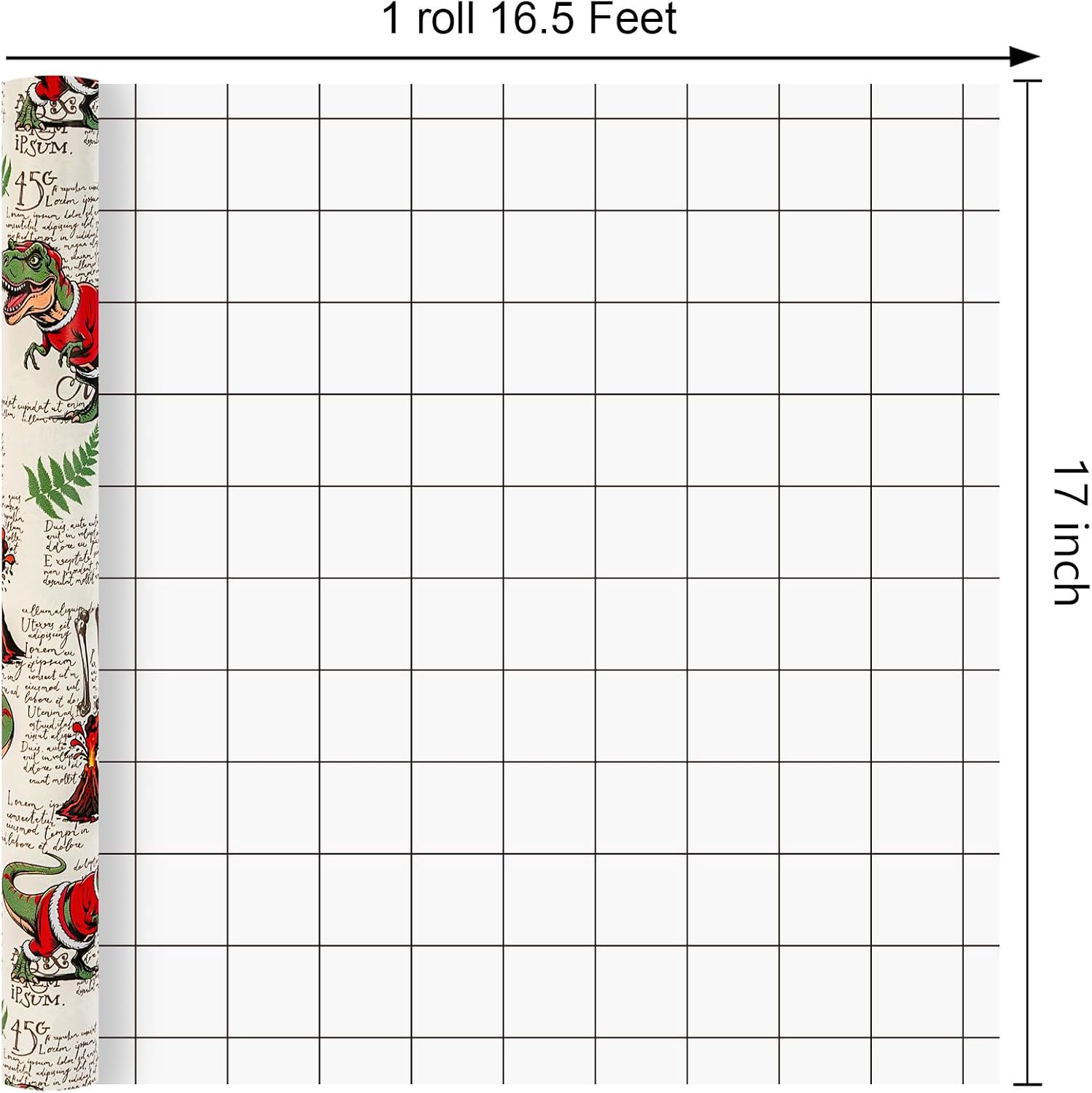 Burymento Dinosaur Christmas Wrapping Paper, Christmas Gift Wrap for Kids image 4