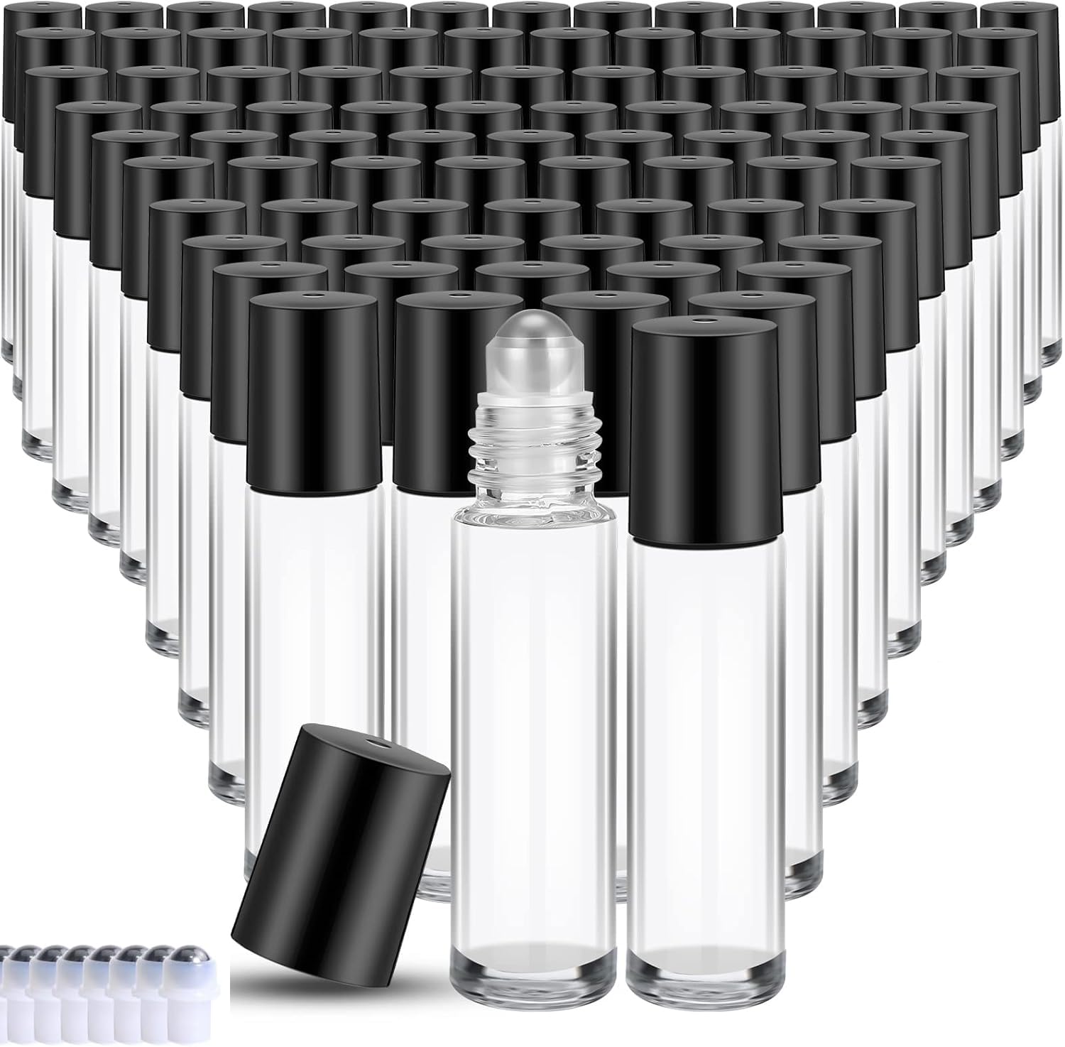 Hunky Dory Clear 12pcs 3ml Roller Bottles for Essential Oils, Glass Empty Bottle with Stainless Steel Roller Balls, Leakproof Roll on Perfume Bottles, Under Eye Roll on For Beauty Use-image-25