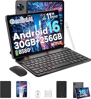 DOOGEE U11 Pro Android 16 Tablet with Keyboard Gemini AI, 30GB + 256GB (2TB TF) Gaming Tablet 11 Inch, 8580mAh, 90Hz Displ…