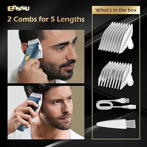Miniatura 6 de Cortadora de pelo impermeable, para hombres, kit de corte de pelo inalámbrico para cabeza, recortadora de pelo recargable para niños, hombres, niños