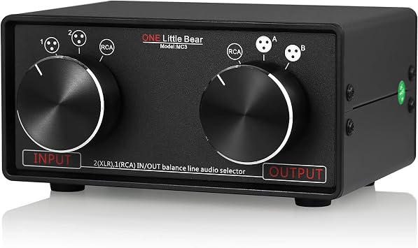 Nobsound Little Bear MC3 3-IN-3-OUT XLR Balanced/RCA Stereo Converter Audio Selector Splitter Box Passive Preamp XLR to RCA Audio Switch XLR & RCA