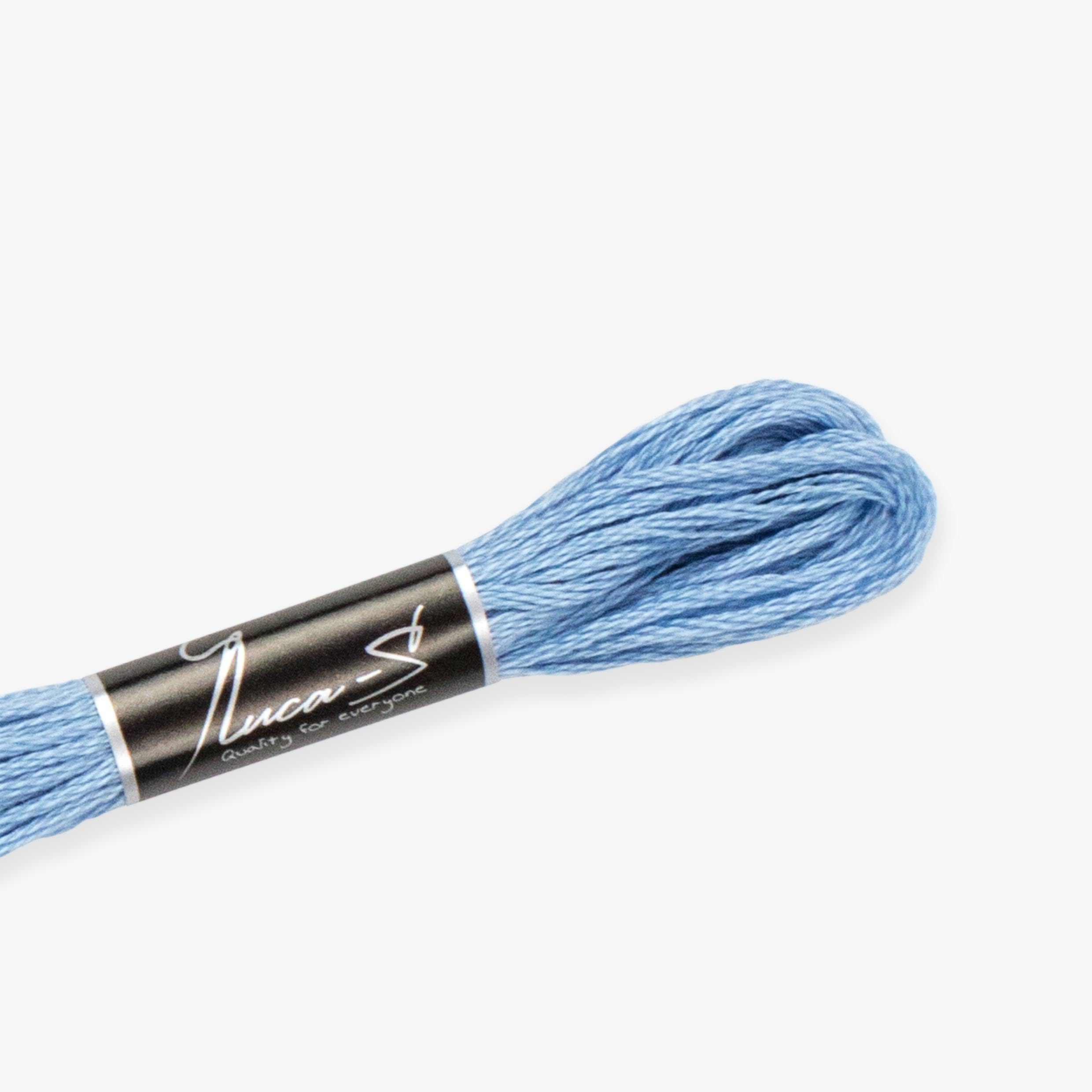 12 Pack of Premium Embroidery Thread Luca-S, 100% Giza Cotton, Oeko TEX Certified Stranded Cotton - 184 / DMC 3755 / Anchor 129