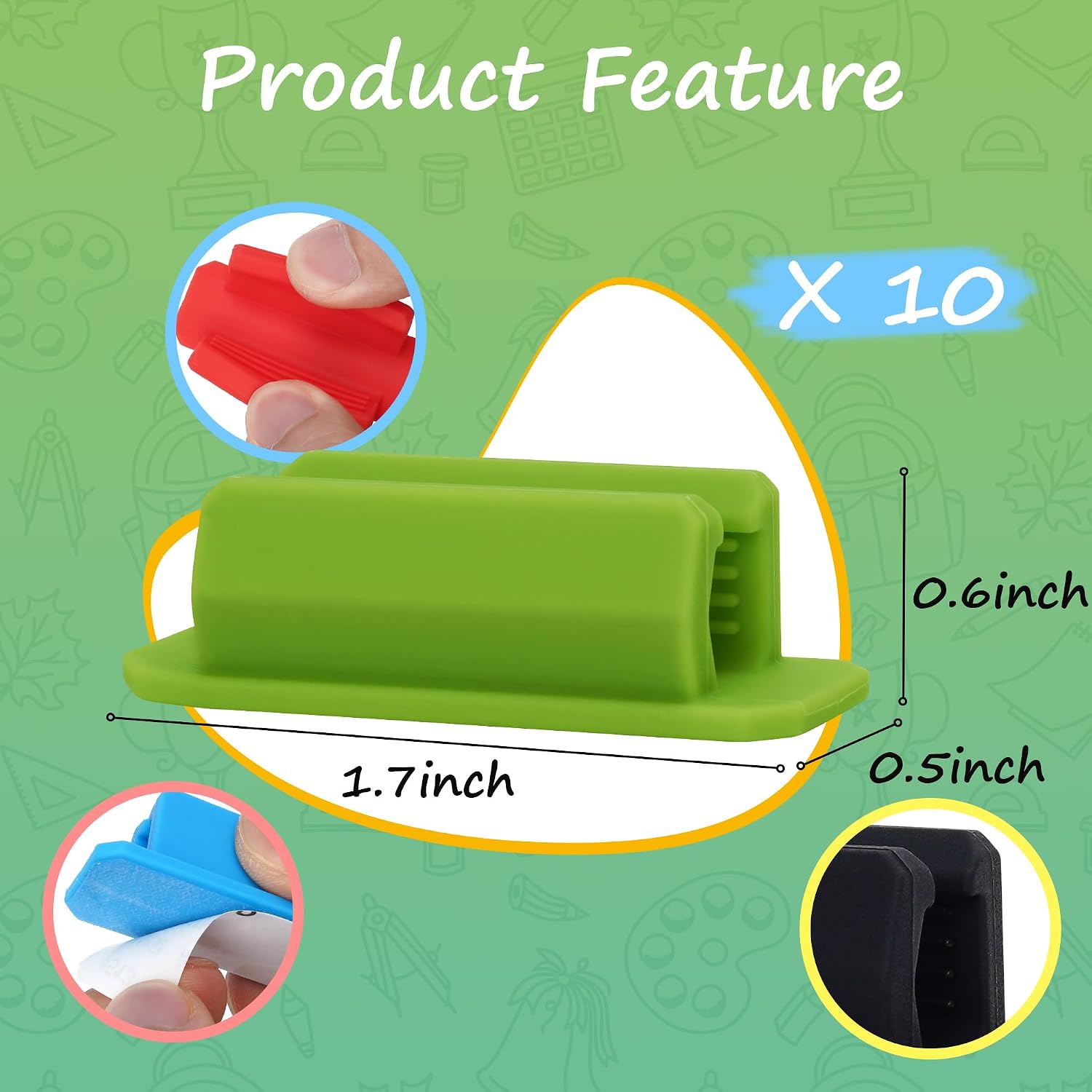 Pen Holder Set of 10, Adhesive Silicone Pen Holder for Desk, Office Desk Accessories and Teacher Supplies, Pencil Holder, Marker Holder, Multicolor (10 pack) image 4