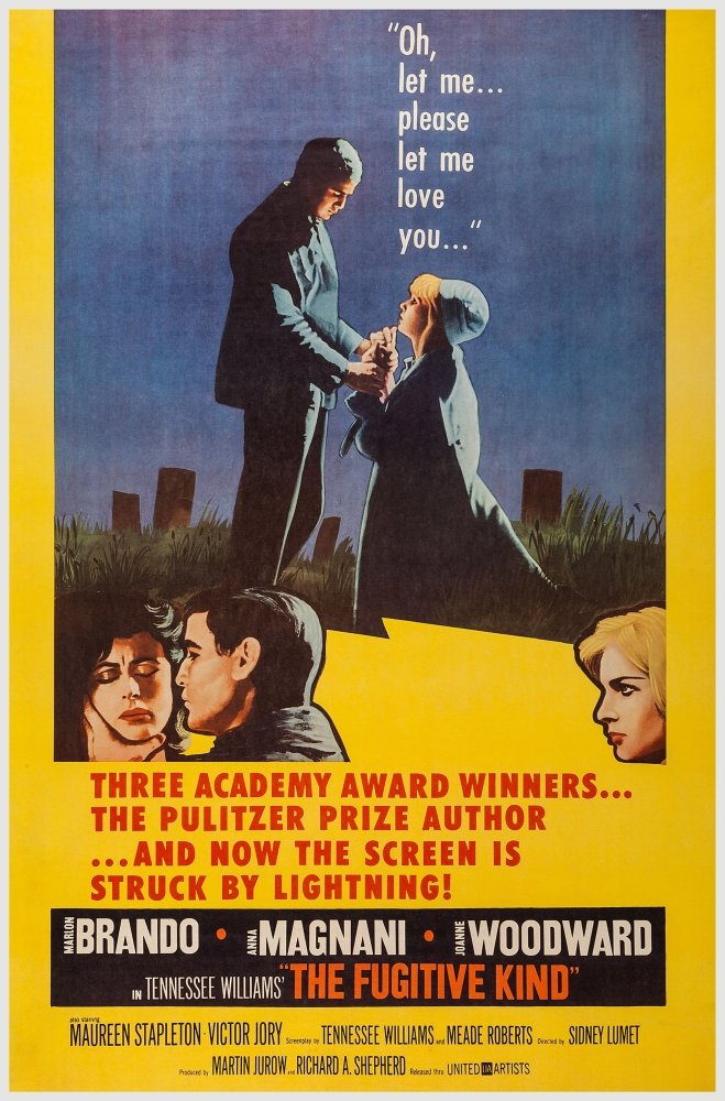 Posterazzi The Fugitive Kind Us Art Bottom From Left: Anna Magnani Marlon Brando Joanne Woodward 1959 Movie Masterprint Poster Print, (24 x 36)
