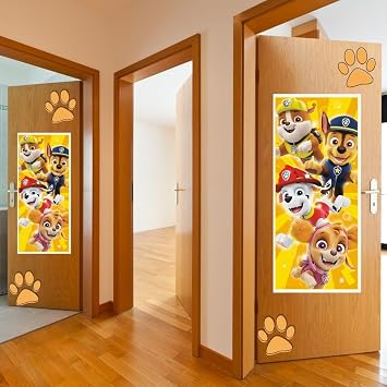 Paw Patrol Door Multicolor Poster - 27 x 60 (1 Pc) - Adorable Wall Decor for Kids Room, Perfect Celebratory Accessory for Fans