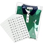 PigPotParty 12 x 15 Clear Plastic T-Shirt Bags with Clothing Size Stickers, 100 Pcs Cellophane Shirt Sleeves Packaging Bags for Small Business, Thick, Self-adhesive & Resealable