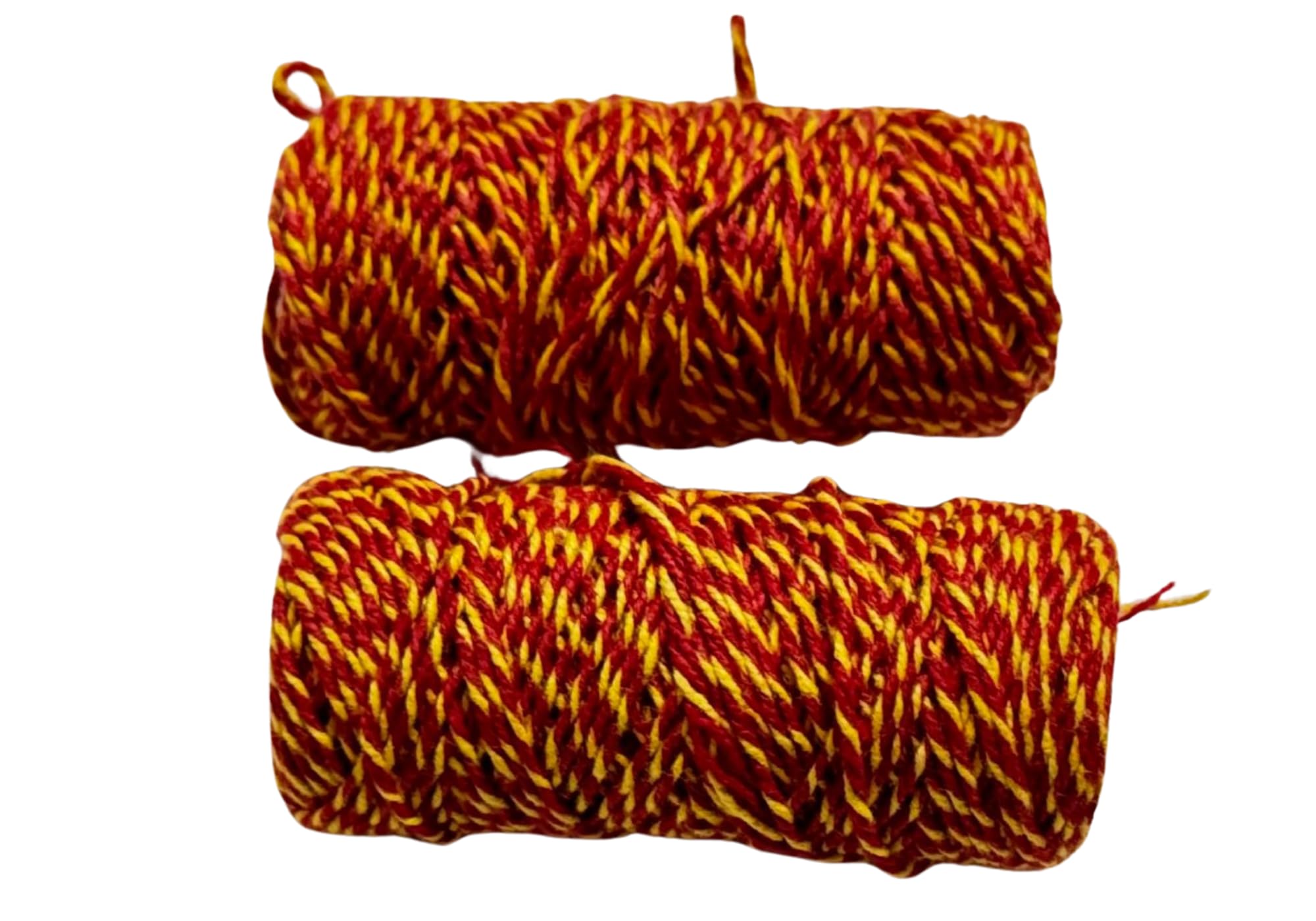 Moli Thread Lot De 2 Rouleaux De Fil Rouge Et Jaune Faits à La Main Mauli Kalawa En Coton Sacré Religieux Pooja Dhaaga Pour Poignet Pujan Havan