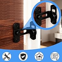 Vista 6 de 2 juegos de cierres de puerta corredera para puerta de granero con fácil instalación para gabinetes, armarios, puertas de ventana