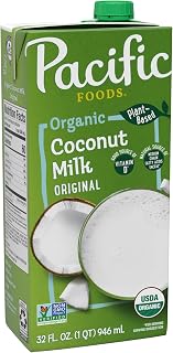 Pacific Foods Original Organic Coconut Milk - Creamy Plant-Based Vegan Milk Alternative, 32 oz Shelf-Stable Carton