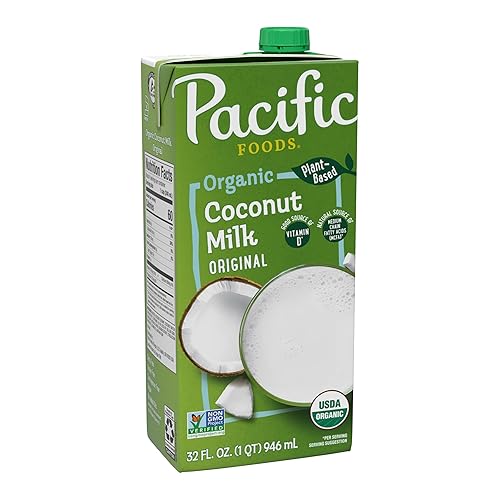 Pacific Foods Leche de coco orgánica original, leche a base de plantas, cartón de 32 onzas