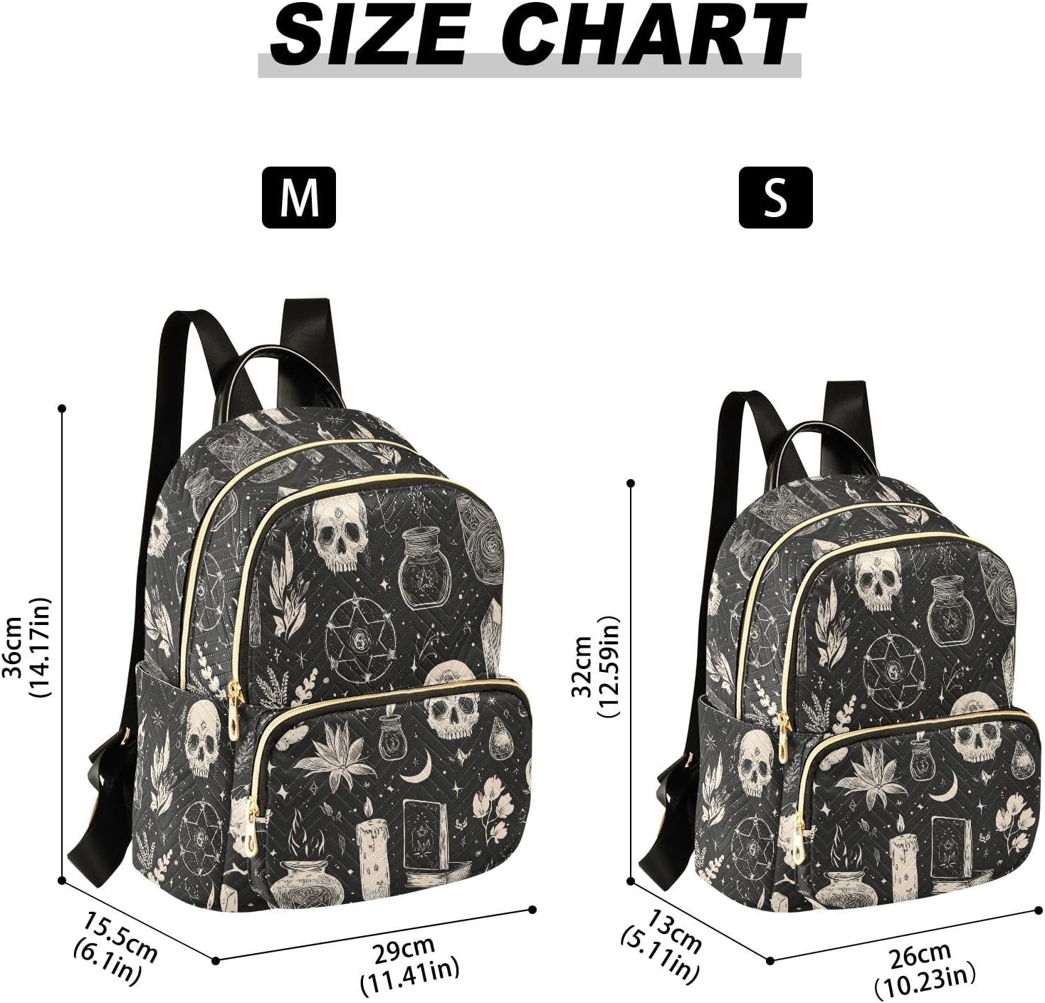 Halloween Skull Gothic Small Backpack Purse For Women Casual Lightweight Mini Daypack Travel Purse Shoulder Bag