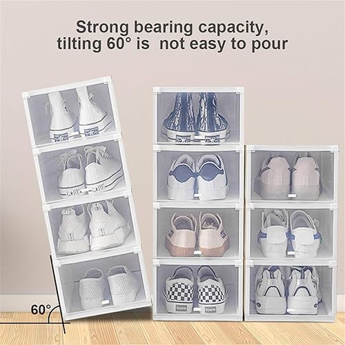 Miniatura 7 de Towallmark Organizador de zapatos, caja de exhibición plegable transparente de zapatillas, material de pp, contenedores de zapatos de acrílico para