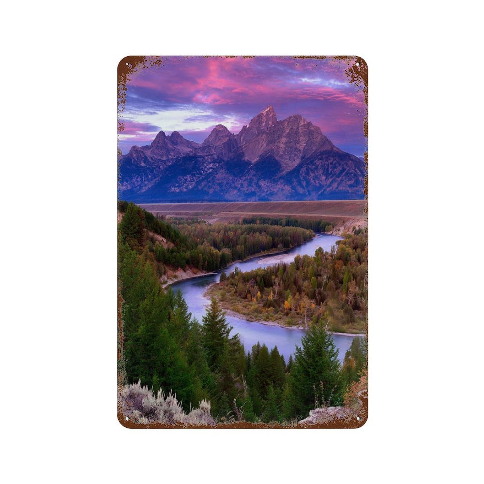 Garage Style Grand Teton National Park Distressed Metal Wall Sign 11.8"x7.9", Shabby Chic Decor for Bar And Workshop