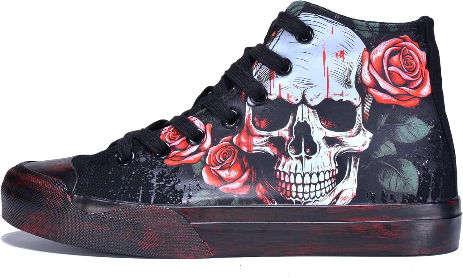 Gothic Skull Shoes for Women Fashion Sneakers Men's Hand-Painted Graffiti Shoes Punk Cosplay Hip Hop Teen Boys Girls Student Casual Walking Streetwear - Image 6