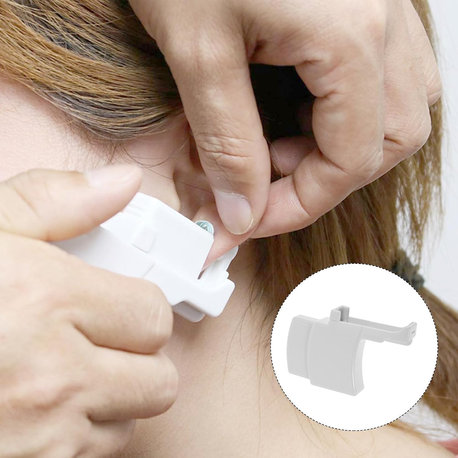 Disposable Ear Puncture Device Booster, Plastic White Ear Piercing Tool