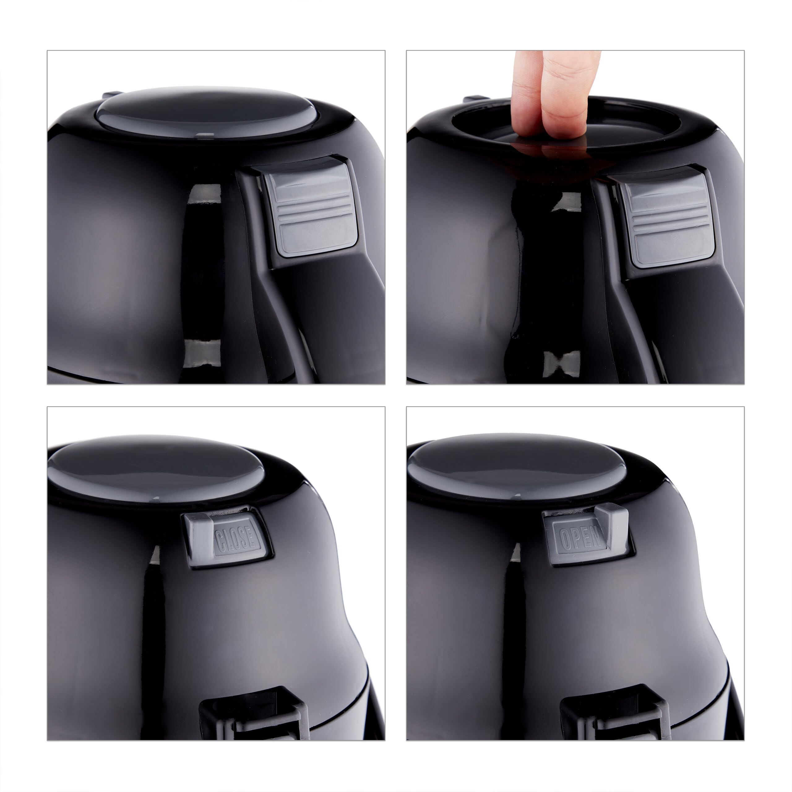 Relaxdays Termo para Café con Dispensador de 3 L, Tapa con Bomba y Pulsador, Oficina, Gastronomía, Plateado y Negro