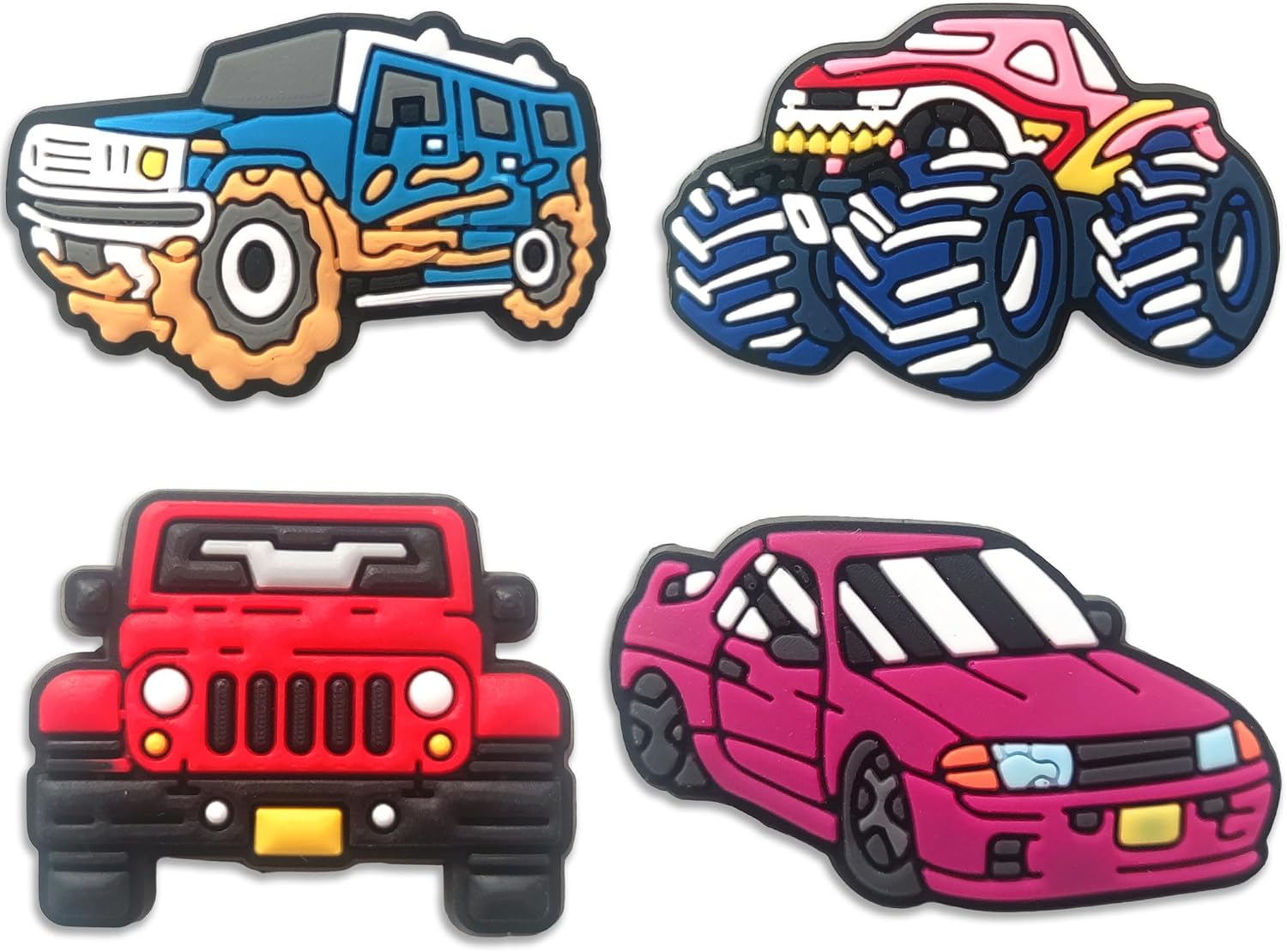 Car & Dinosaur Shoe Charms for Boys Girls Kids & Teens : 24 PCS Shoe Decoration Accessories Pins with Dino,Construction Truck for Clogs – Party Favors & Holiday Gift Idea