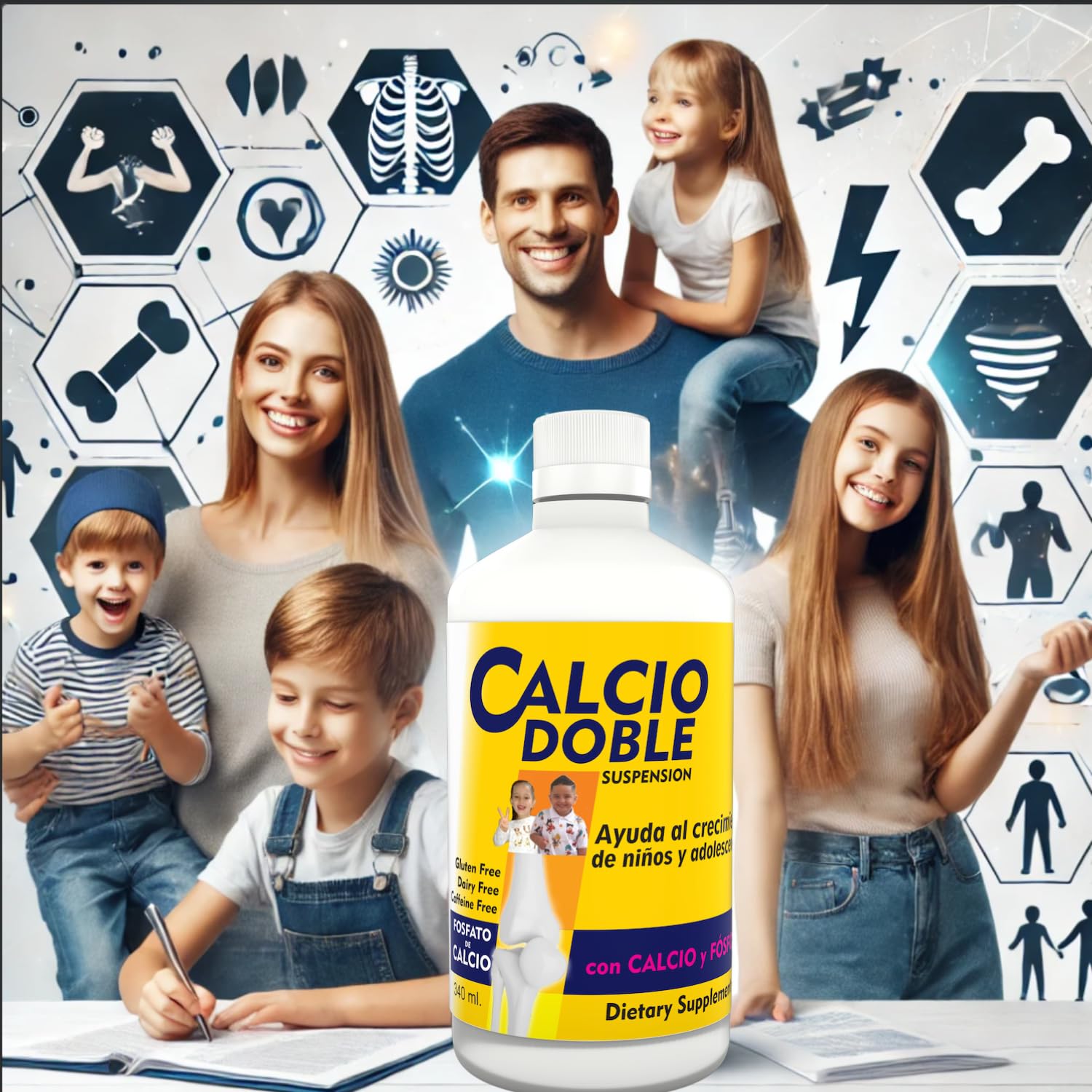 Calcio Doble con Calcio y Fósforo para Niños y Jóvenes, 11.5 fl oz — Amazon image 4