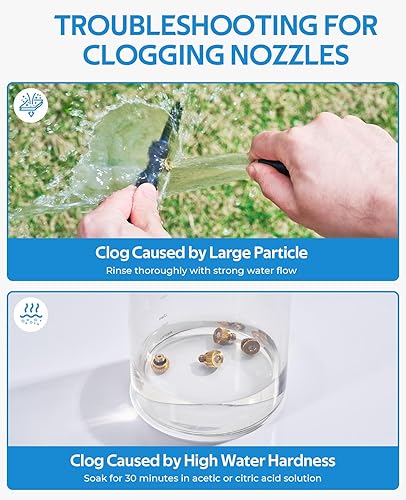 Miniatura 8 de homenote Sistema de refrigeración por nebulización de 75 pies (75.5 ft) + 28 boquillas de niebla de latón + adaptador de latón (34 pulgadas) para