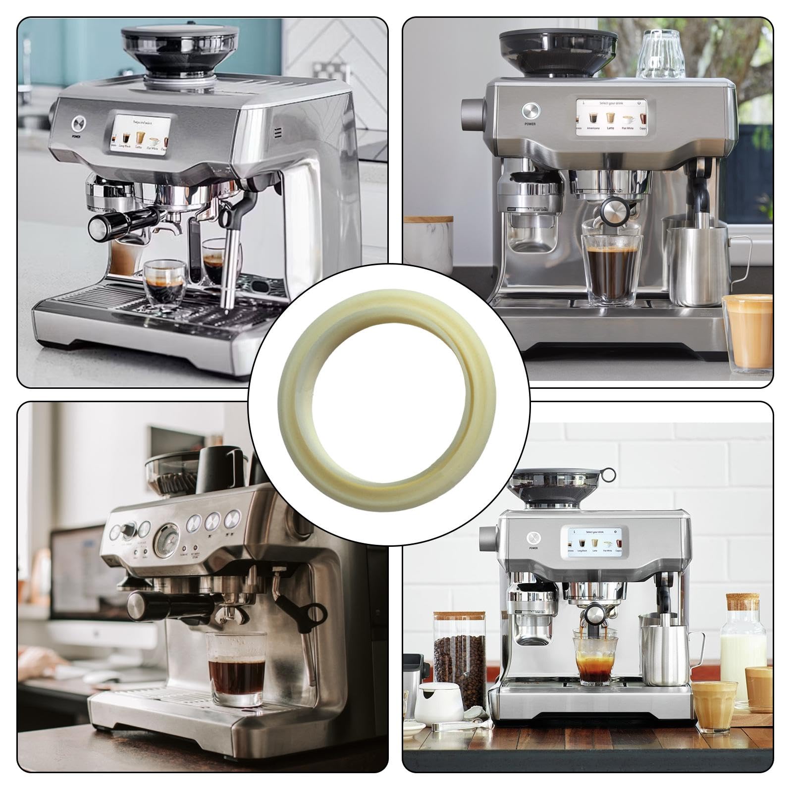 Joint de vapeur pour machine à expresso, remplacement du joint de machine à expresso | 2 pièces Machine à expresso 54mm joint d'étanchéité en Silicone - Anneau de vapeur d'entretien de machine à expre