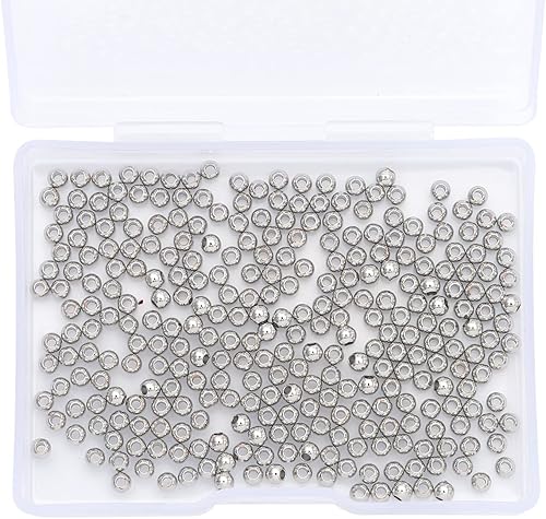 Miniatura 6 de Platino plateado redondo espaciador granos 0.118 in 300pcs para la fabricación de joyas hallazgos no se deslustra