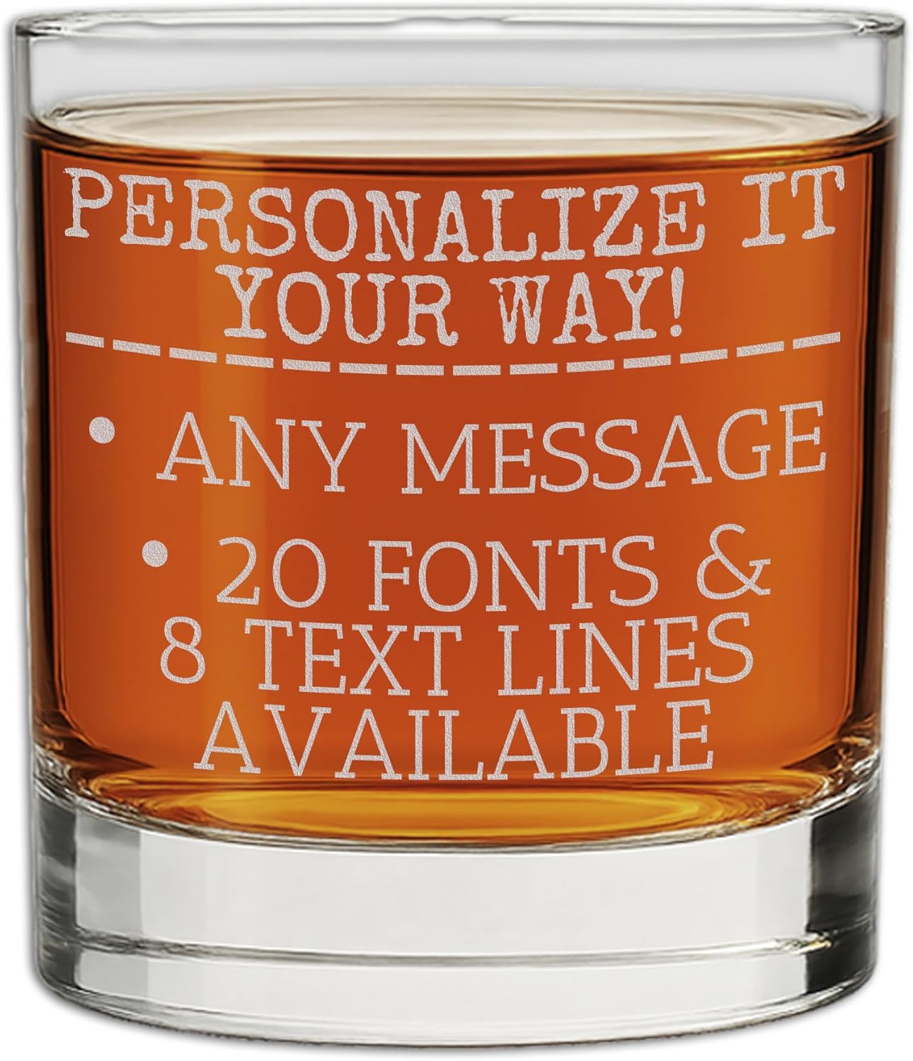 Personalized Engraved 11oz Whiskey Glass - Custom Father's Day Gift for Dad, Etched Old Fashioned Bourbon Glass with Your Text