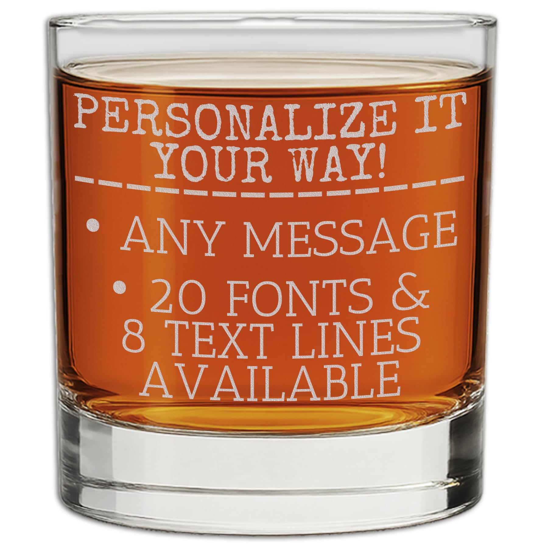 Personalized Fathers Day Engraved 11oz Whiskey Glass, Custom Dad Gifts, Etched Bourbon Glass, Customized Father Birthday for Him Husband Groomsmen Gifts, Unique Message, Your Text Here