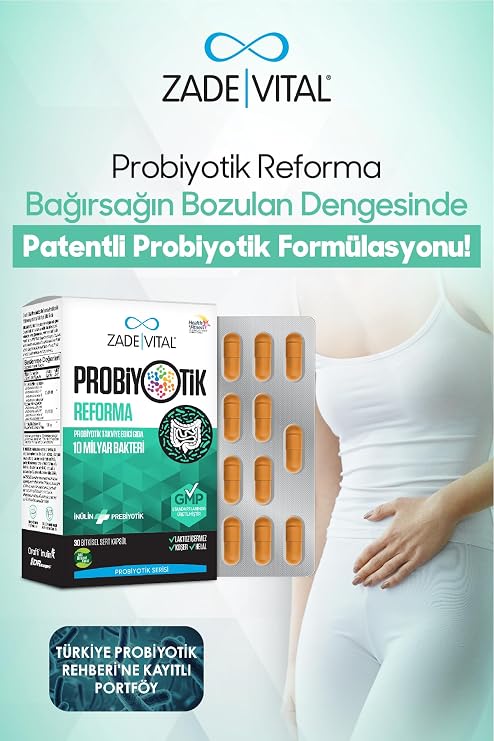 Zade Vital Probiotic Reforma مكمل غذائي يحتوي على البروبيتيوتيك 30 كبسولة (1 x 30 قطعة)
