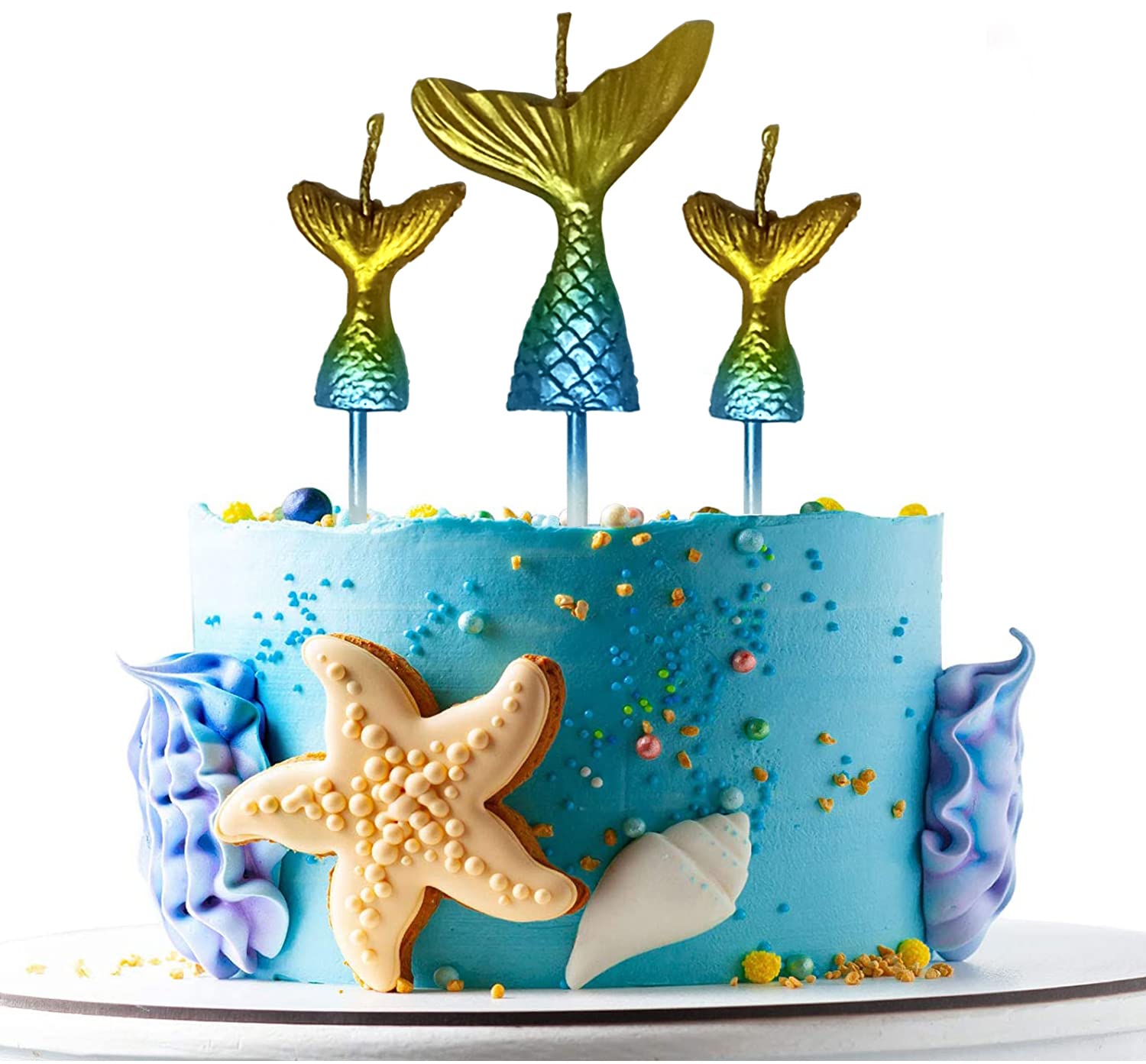 AMFIN® Mermaid Candles for Birthday/Mermaid Theme Birthday Decorations/Candles for Birthday Decoration/Candles for Anniversary/Girls Cake Candles - Pack of 3 (B09Q6ZF2Y4) Amazon Price History, Amazon Price Tracker