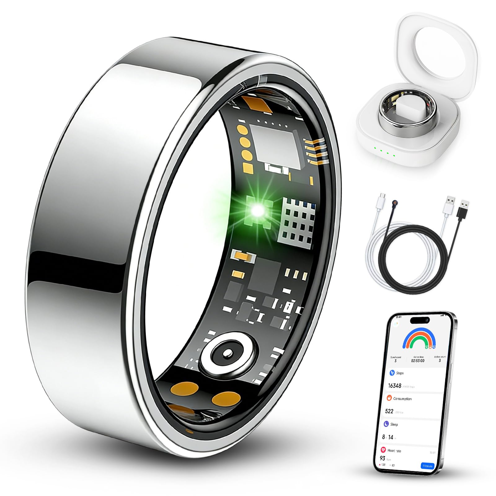 BENIO Gen4 Smart Ring Health & Fitness Tracker Step Counting Sliver 11