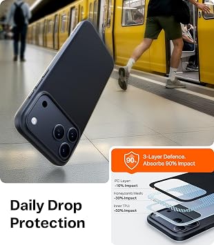 TORRAS OriginFit for iPhone 17 Pro Max Case with Magsafe, Light Slim but Sturdy, Velvety Touch and Sleek Look, Ultra-Thin Invisible Protective for iPhone 17 Pro Max Cover - Matte Black