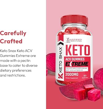 Justified Laboratories Keto Snax Keto ACV Gummies Extreme (2000 mg) - 60 Count, Pack of 3 - Formulated with Apple Cider Vinegar, Folate & Vitamin B12 - Non-GMO, Vegan, Gluten Free - 90 Servings
