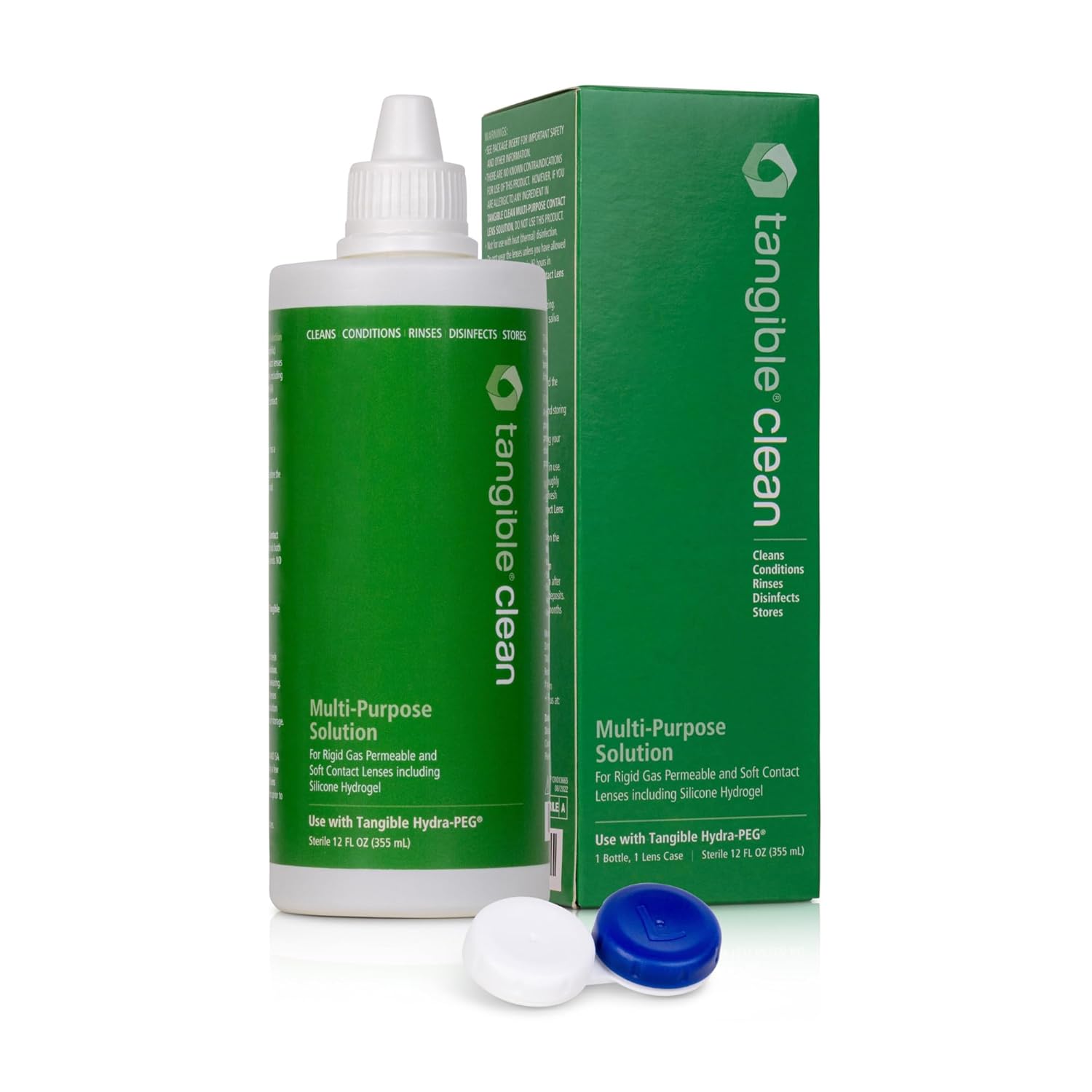 Tangible Clean Multi-Purpose Contact Lens Solution for Scleral and Gas Permeable Contact Lenses with Lens Case 12 Fl