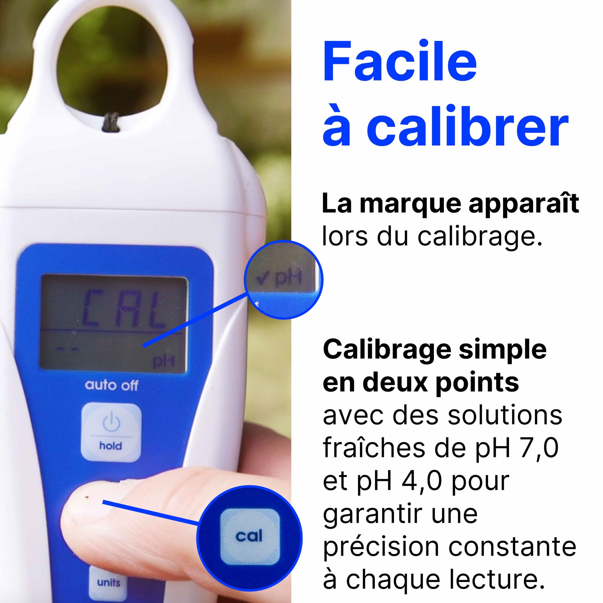 Bluelab PENSOILPH Soil pH Pen - Stylo pH, pH mètre et température - pour sol, fibre de coco, laine de roche et solutions nutritives, calibrage facile - pH-mètre, mesure de l'acidité