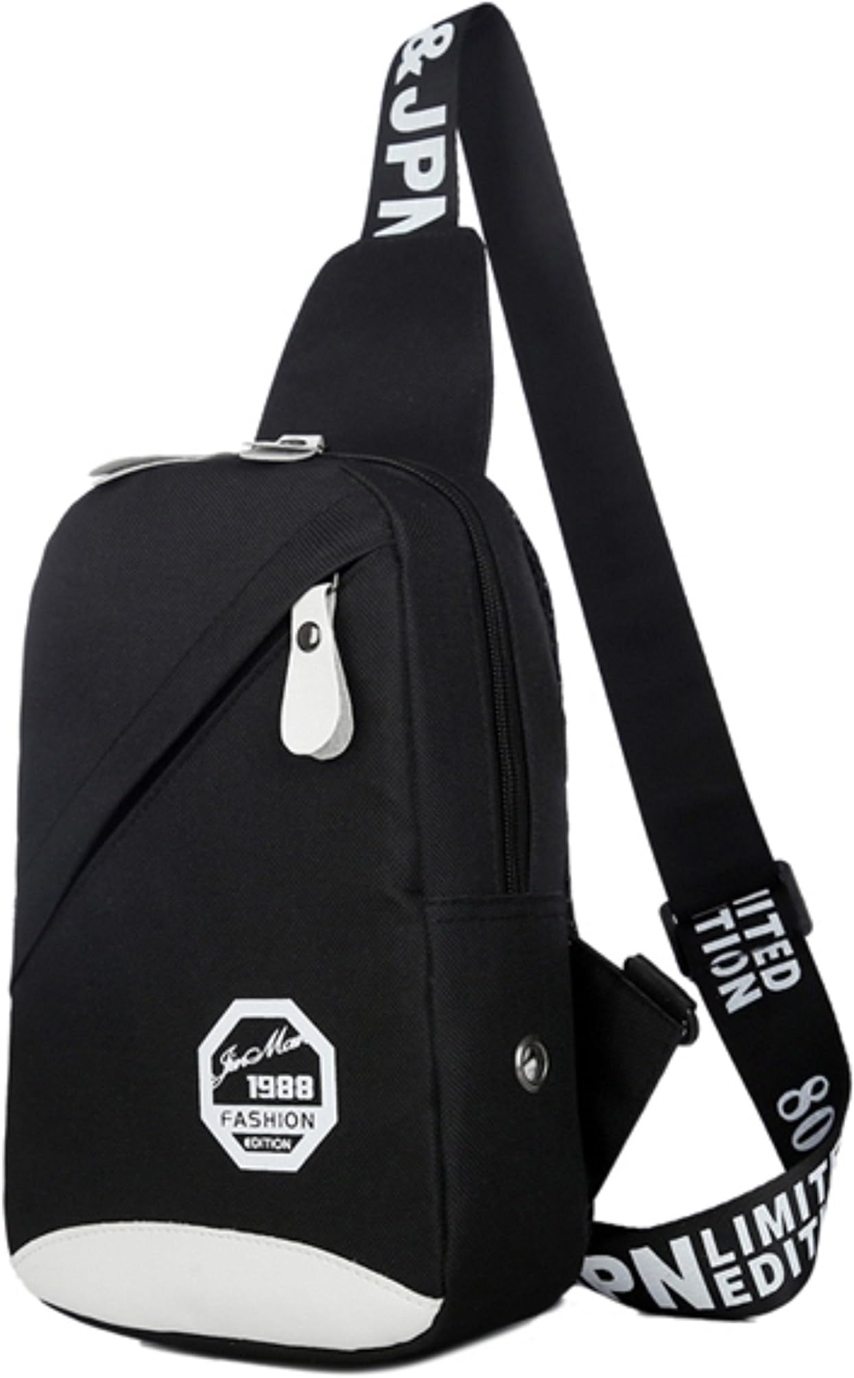 DOUN [Fashion Edition] Cross body Sling Bag Chest Bag Shoulder Bag Unbalance Gym Backpack Hold iPhone ipad mini Smartphone - Black