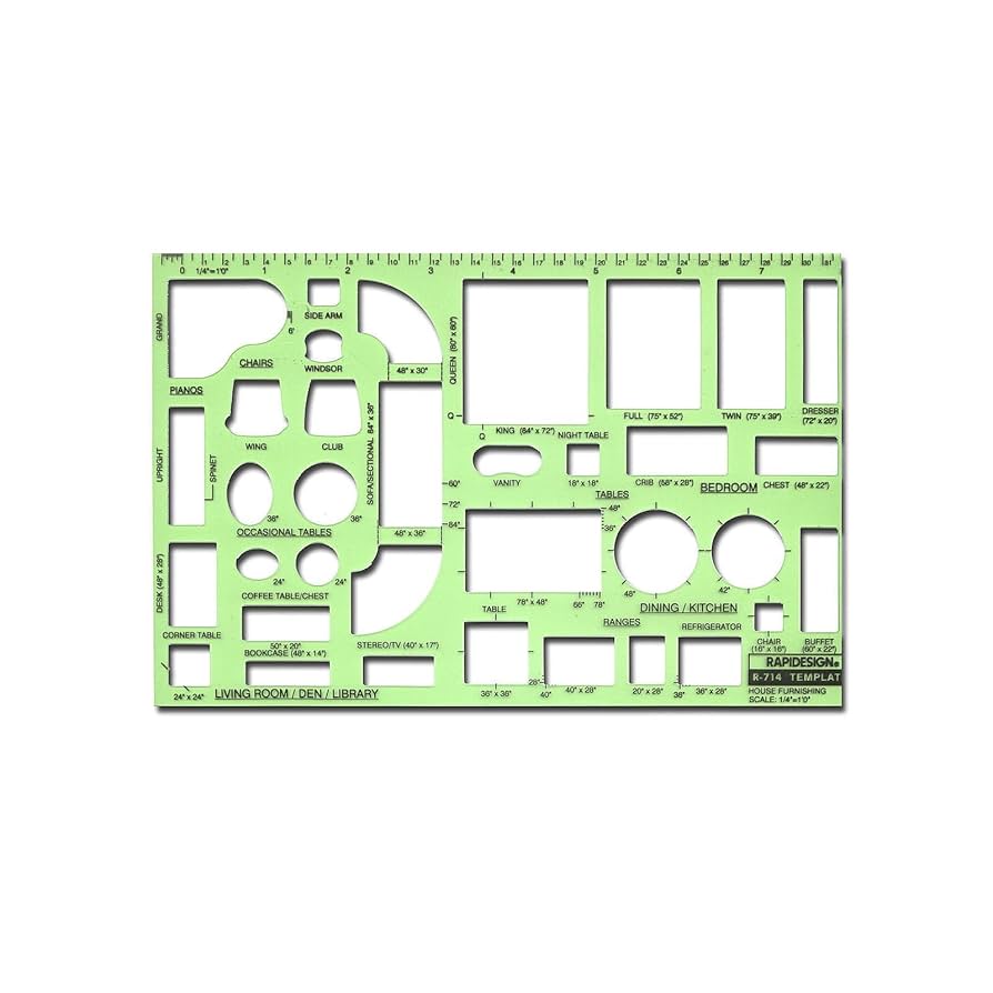 Amazon.com : Rapidesign House Furnishings Template, 1/8 Inch = 1 Foot Scale, 1 Each (R714A) : Arts, Crafts & Sewing amazon-com-rapidesign-house-furnishings-template-1-8-inch-1-foot-scale-1-each-r714a-arts-crafts-sewing