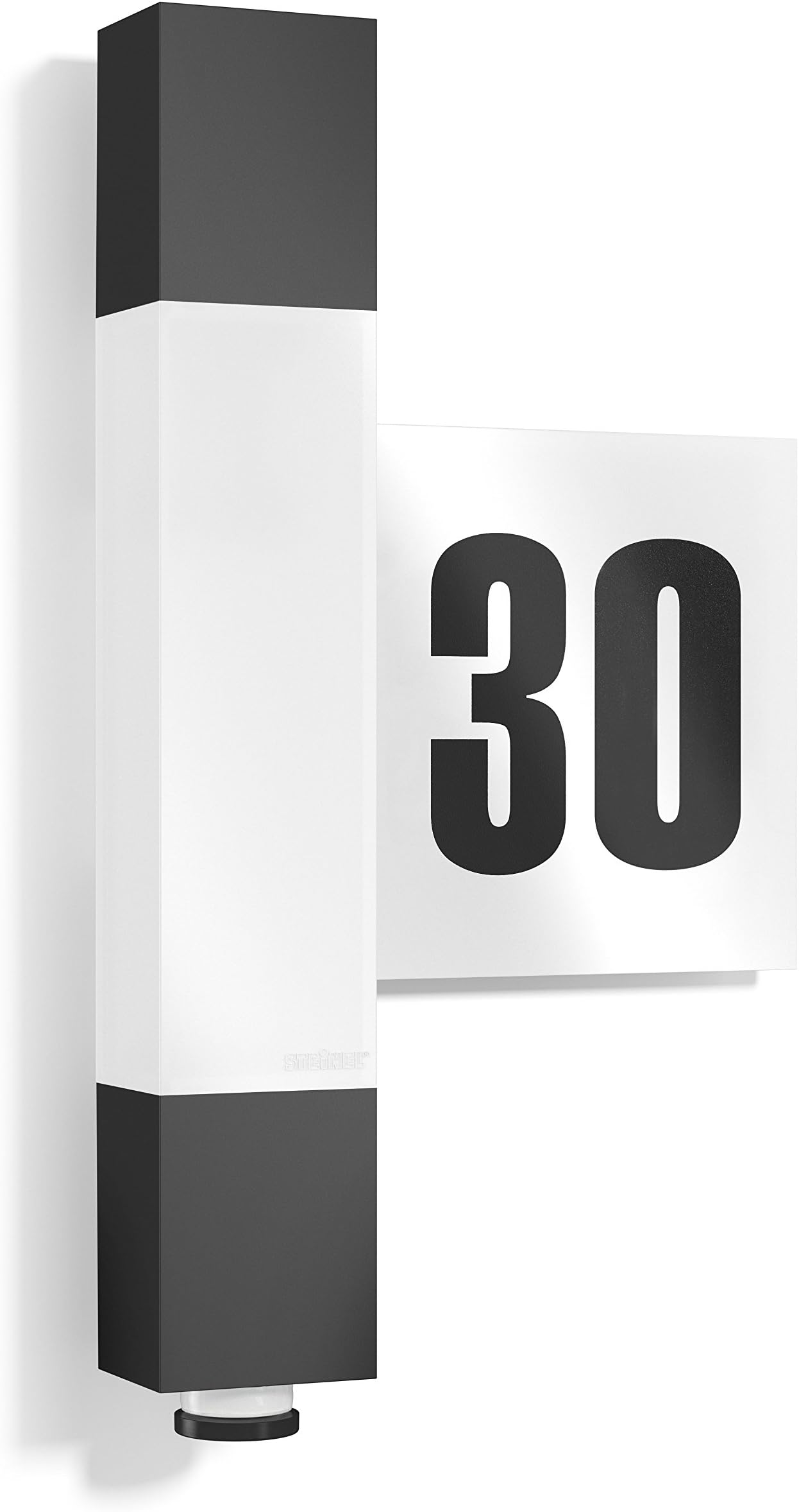 STEiNEL,36.4 x 21.1 x 6.5 cm,020378 House Number Light L 630 LED Anthracite, 8.2 W LED Outdoor Light, 360°|8 m PIR Motion Sensor, incl. Number Sign