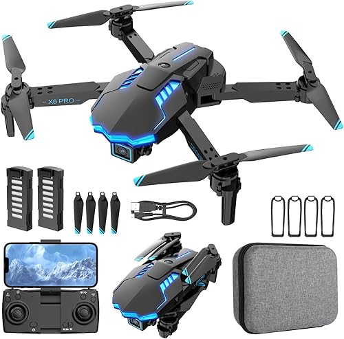Drone with Camera 1080P with Brushless Motor Drone for Beginner, Long Fly Time, One Key Take Off/Land, RC Quadcopter Toys Gifts for Boys Men Birthday Gifts