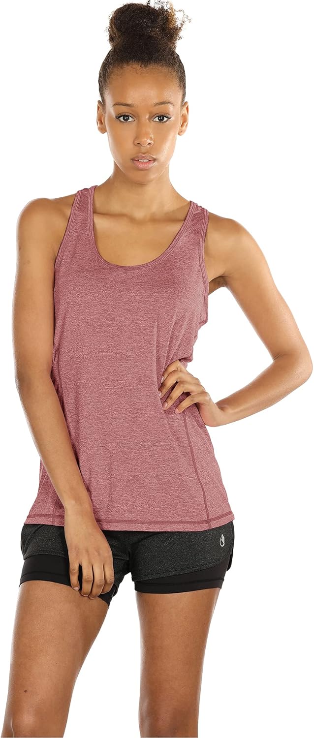 icyzone Women's Racerback Workout Athletic Running Tank Tops (Pack of 3)