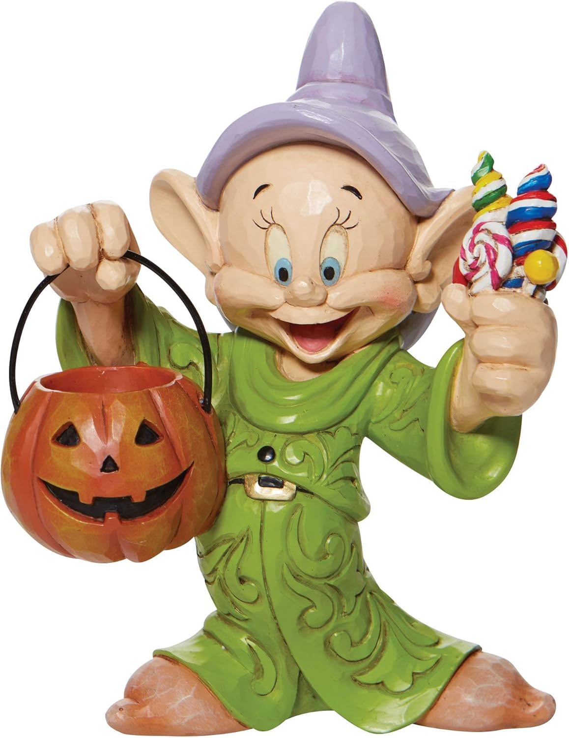 Enesco Disney Traditions by Jim Shore Snow White and The Seven Dwarfs Dopey with Halloween Pumpkin Figurine, 6.25 Inch, Multicolor
