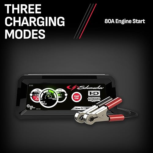 Miniatura 5 de Schumacher Electric Cargador de batería de coche de 6 A y arrancador de motor de 80 A, solución 4 en 1, mantenedor, impulso de 20 A, para baterías