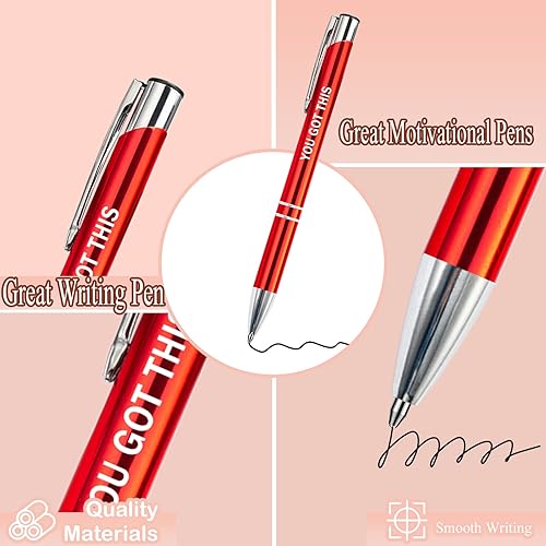 Miniatura 3 de PASISIBICK 12 bolígrafos inspiradores con cita motivacional, regalos de metal alentador, bolígrafo de escritura para estudiantes, compañeros de