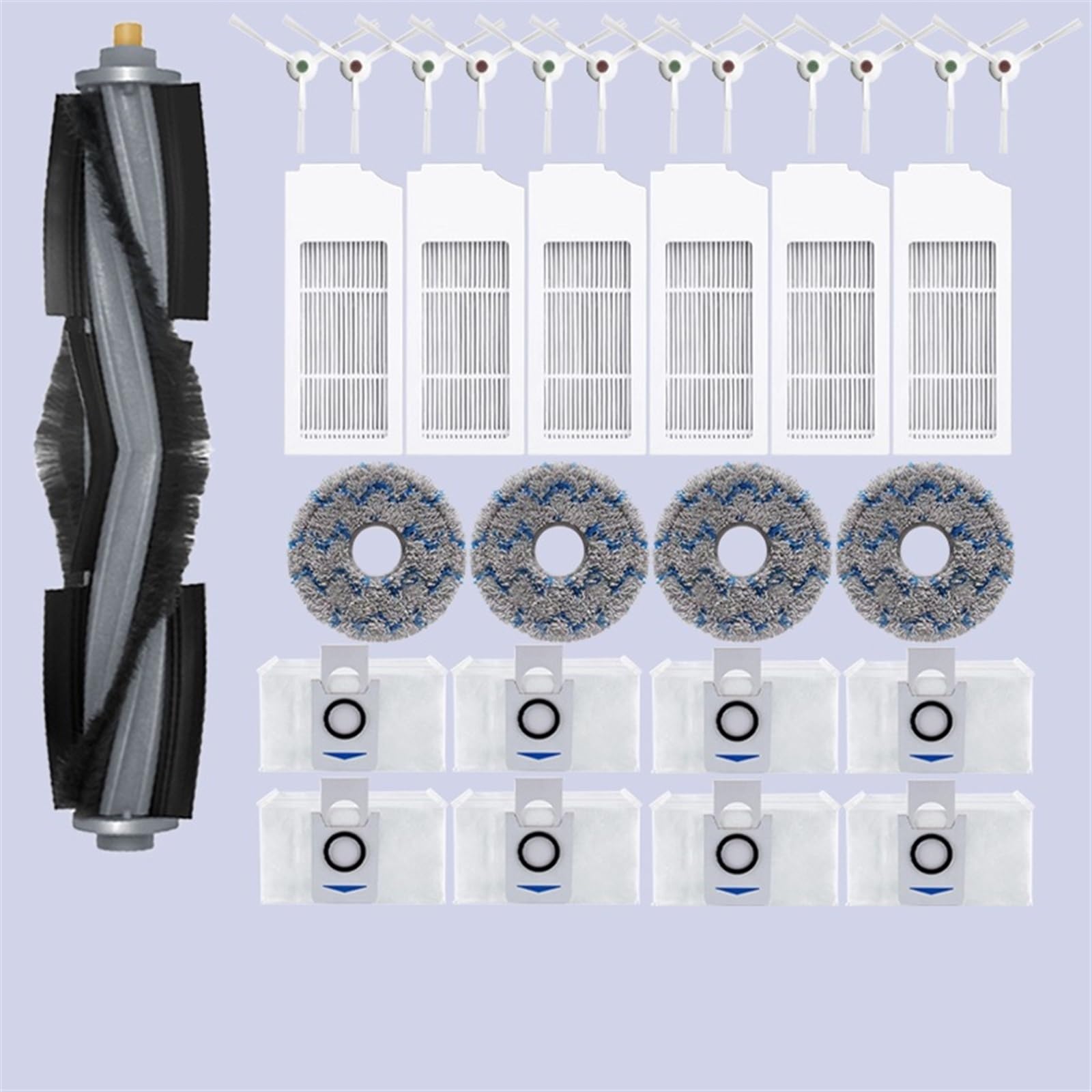 for Ecovacs Deebot X1 Omni T10 Turbo Staubsauger Roboter Filter Seite Pinsel Reinigung Tuch Ersatzteile Staub Box Zubehör Zubehörset für Roboterstaubsauger(31PCS)